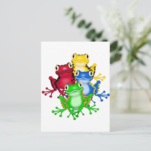 4枚のカエルTシャツ&ギフト ポストカード (スタンド正面)