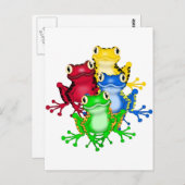 4枚のカエルTシャツ&ギフト ポストカード (正面/裏面)