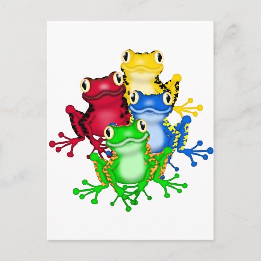 4枚のカエルTシャツ&ギフト ポストカード (正面)