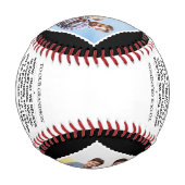 4枚のカスタム写真で孫への贈り物 野球ボール (裏面)