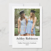 4枚のカスタム写真と名前を持つ卒業カード 案内状 (正面)