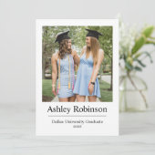4枚のカスタム写真と名前を持つ卒業カード 案内状 (スタンド正面)