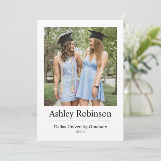 4枚のカスタム写真と名前を持つ卒業カード 案内状 (スタンド正面)