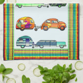 4枚のカラフルなキャラバンの皿タオル キッチンタオル (折り畳み)