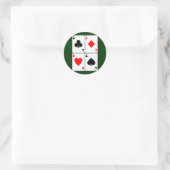 4枚のカードのシール ラウンドシール (バッグ)