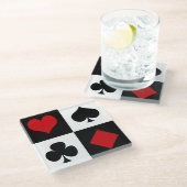 4枚のカードスーツ ガラスコースター (アングル)