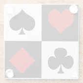 4枚のカードスーツ ガラスコースター (裏面)