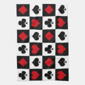 4枚のカードスーツ キッチンタオル (縦)