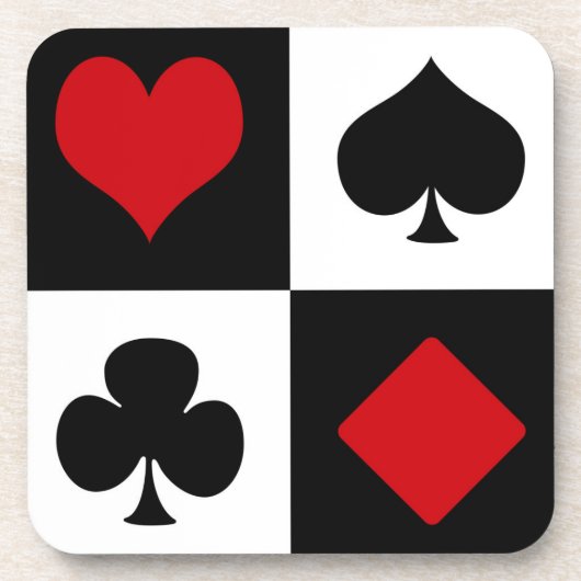 4枚のカードスーツ コースター (正面)