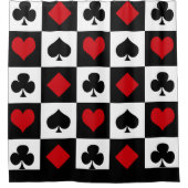 4枚のカードスーツ シャワーカーテン (正面)