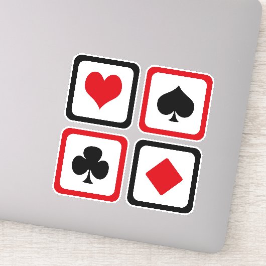 4枚のカードスーツ シール (詳細)