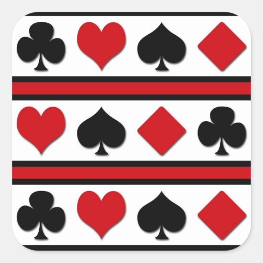 4枚のカードスーツ スクエアシール (正面)