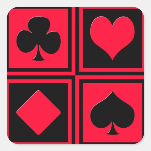 4枚のカードスーツ スクエアシール (正面)