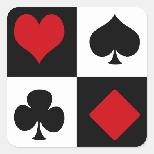 4枚のカードスーツ スクエアシール (正面)