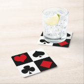 4枚のカードスーツ スクエアペーパーコースター (インサイチュ)