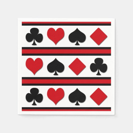 4枚のカードスーツ スタンダードカクテルナプキン (正面)