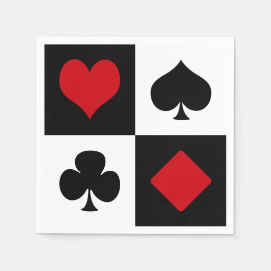 4枚のカードスーツ スタンダードカクテルナプキン (正面)