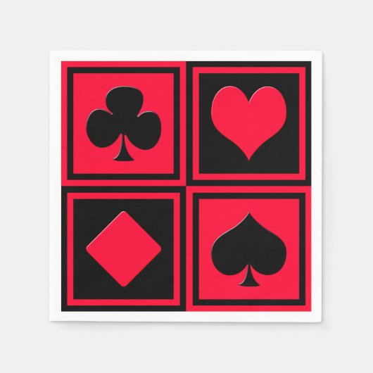 4枚のカードスーツ スタンダードカクテルナプキン (正面)