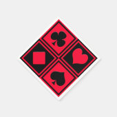 4枚のカードスーツ スタンダードカクテルナプキン (角)