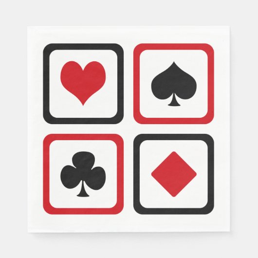 4枚のカードスーツ スタンダードランチョンナプキン (正面)