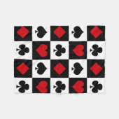 4枚のカードスーツ フリースブランケット (正面(横))