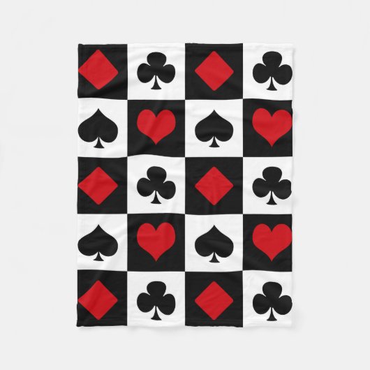 4枚のカードスーツ フリースブランケット (正面)