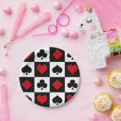 4枚のカードスーツ ペーパープレート (パーティー)