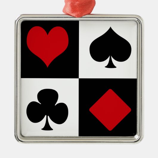 4枚のカードスーツ メタルオーナメント (正面)