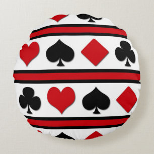 4枚のカードスーツ ラウンドクッション