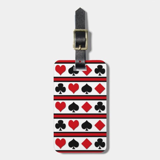 4枚のカードスーツ ラゲッジタグ (正面縦)