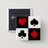 4枚のカードスーツ 缶バッジ (正面&裏面)