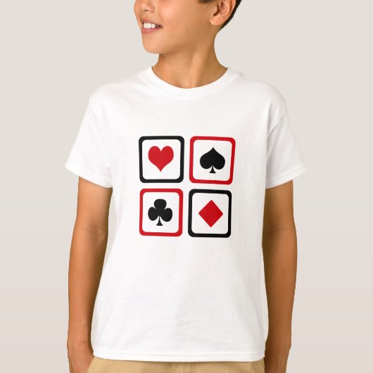 4枚のカードスーツ Tシャツ (正面)