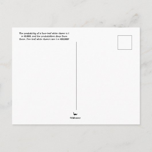 4枚のクローバー葉書 ポストカード (裏面)