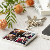 4枚のコラージュとモノグラム キーホルダー (側面)