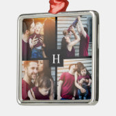 4枚のコラージュとモノグラム メタルオーナメント (左)