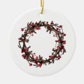 4枚のコラージュ |ホリデーカスタムグリーティングファミリー セラミックオーナメント (正面)