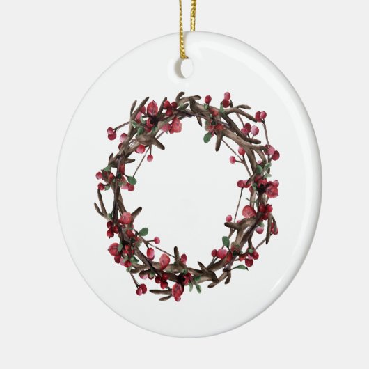 4枚のコラージュ |ホリデーカスタムグリーティングファミリー セラミックオーナメント (左)