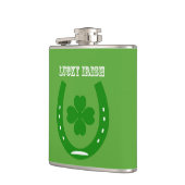 4枚のシャーロックを持つグリーンラッキーホースシュー フラスク (左)