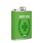 4枚のシャーロックを持つグリーンラッキーホースシュー フラスク (右)