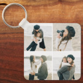 4枚のシンプルフォトキーチェーパーソナライズされたンの格子 キーホルダー (正面)