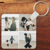 4枚のシンプルフォトキーチェーパーソナライズされたンの格子 キーホルダー (裏面)