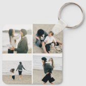 4枚のシンプルフォトキーチェーパーソナライズされたンの格子 キーホルダー (裏面)
