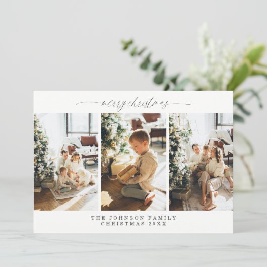 4枚のフォトクリスマスカードの温かい願い 招待状 (スタンド正面)