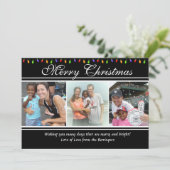 4枚のフォトクリスマスライトクリスマスカード シーズンカード (スタンド正面)