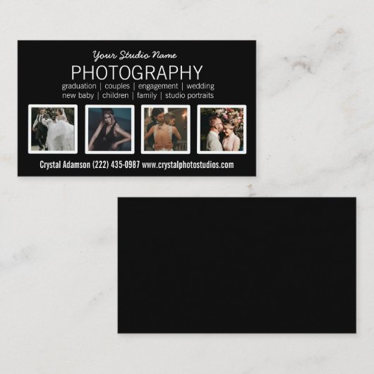 4枚のフォトグラファーとカスタムプロフォトグラファーMagne 名刺 (正面/裏面)