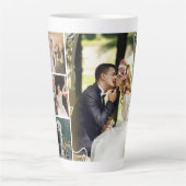 4枚のフォトコラージュカスタムをカスタマイズする カフェラテマグ (正面)