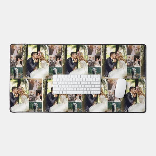 4枚のフォトコラージュカスタムをカスタマイズする デスクマット (キーボード&マウス)