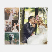 4枚のフォトコラージュカスタムをカスタマイズする フリースブランケット (正面(横))