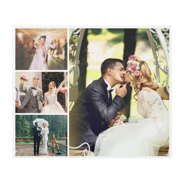 4枚のフォトコラージュカスタムをカスタマイズする メタルプリント (正面)