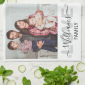 4枚のフォトコラージュファミパーソナライズされたリ キッチンタオル (折り畳み)